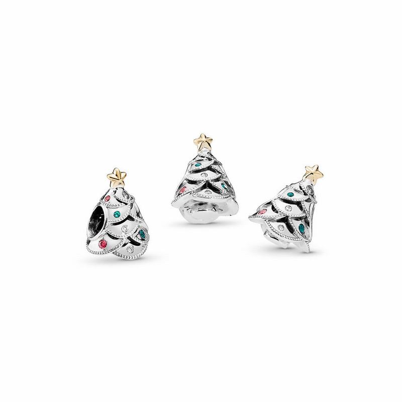 Pandora Festive Tree Charm Europe - Two Tone/Green/Mixed Stones/Cubic Zirconia - 748635GTX